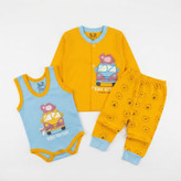 ست سه تیکه نوزادی پسرانه طرح baby vintage